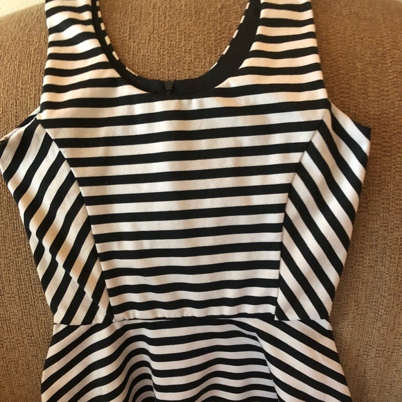 Trendy Striped Peplum Top - Picture 1 of 3